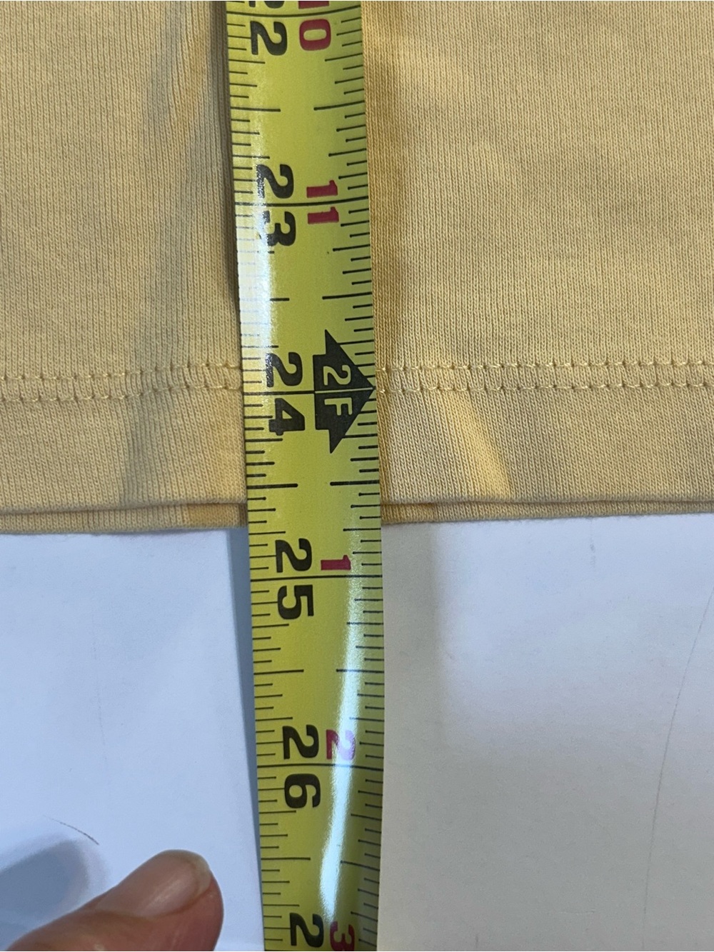 Coldwater Creek t shirt mustard Yellow V-Neck Layered Trim Tee 3/4 sleeve - Picture 7 of 8